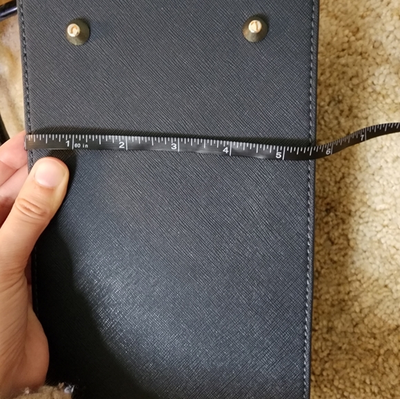 Genuine Leather Danier Top Handle Purse In A Dark Blue almost Black - Picture 8 of 13